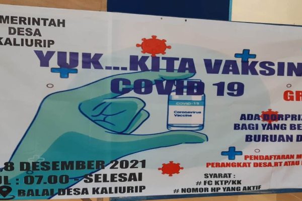VAKSINASI COVID-19 SECARA GRATIS UNTUK MASYARAKAT DESA KALIURIP DAN SEKITARNYA
